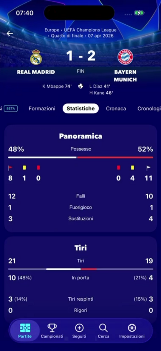 An internal screen from the FollowScores app